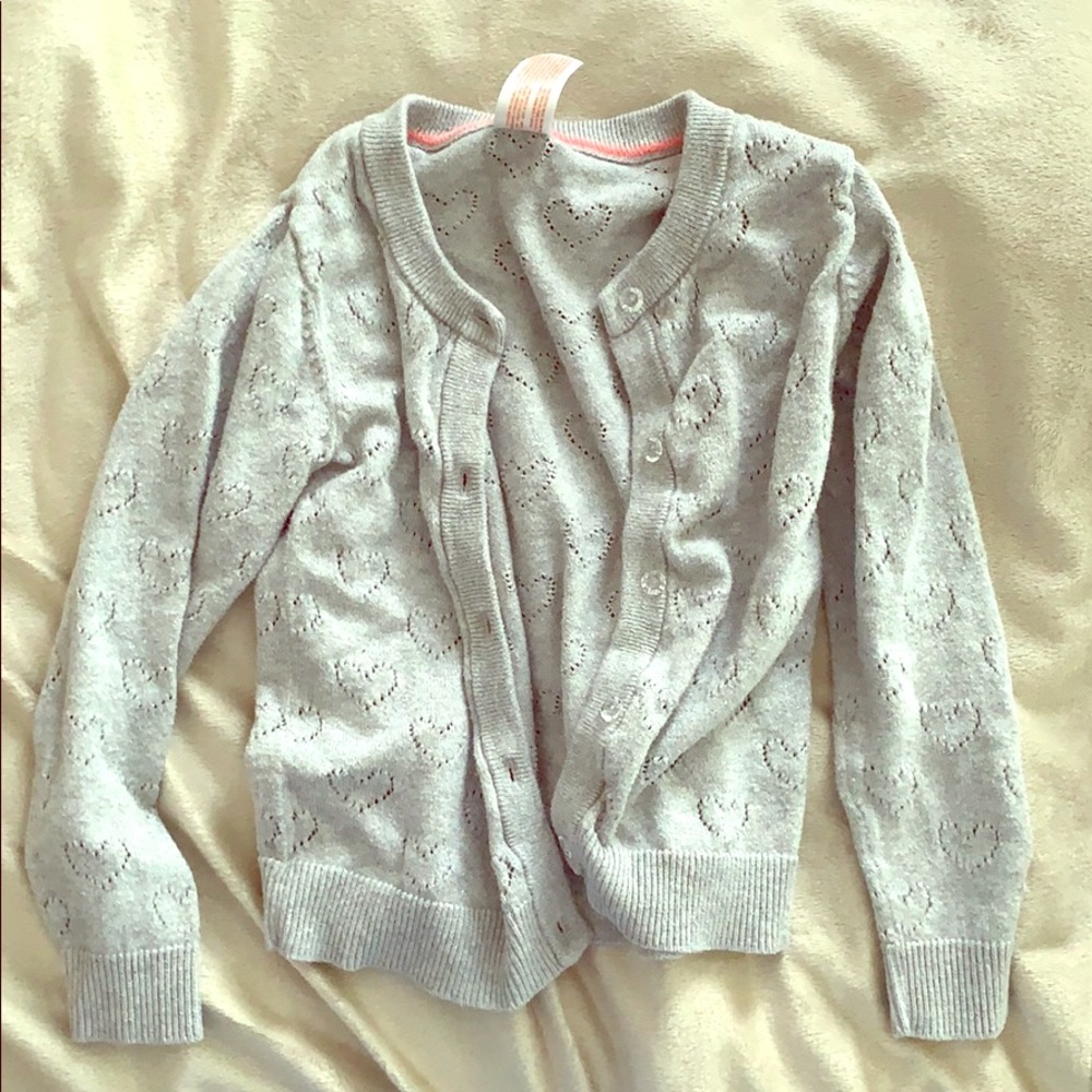 Shimmery cotton heart sweater